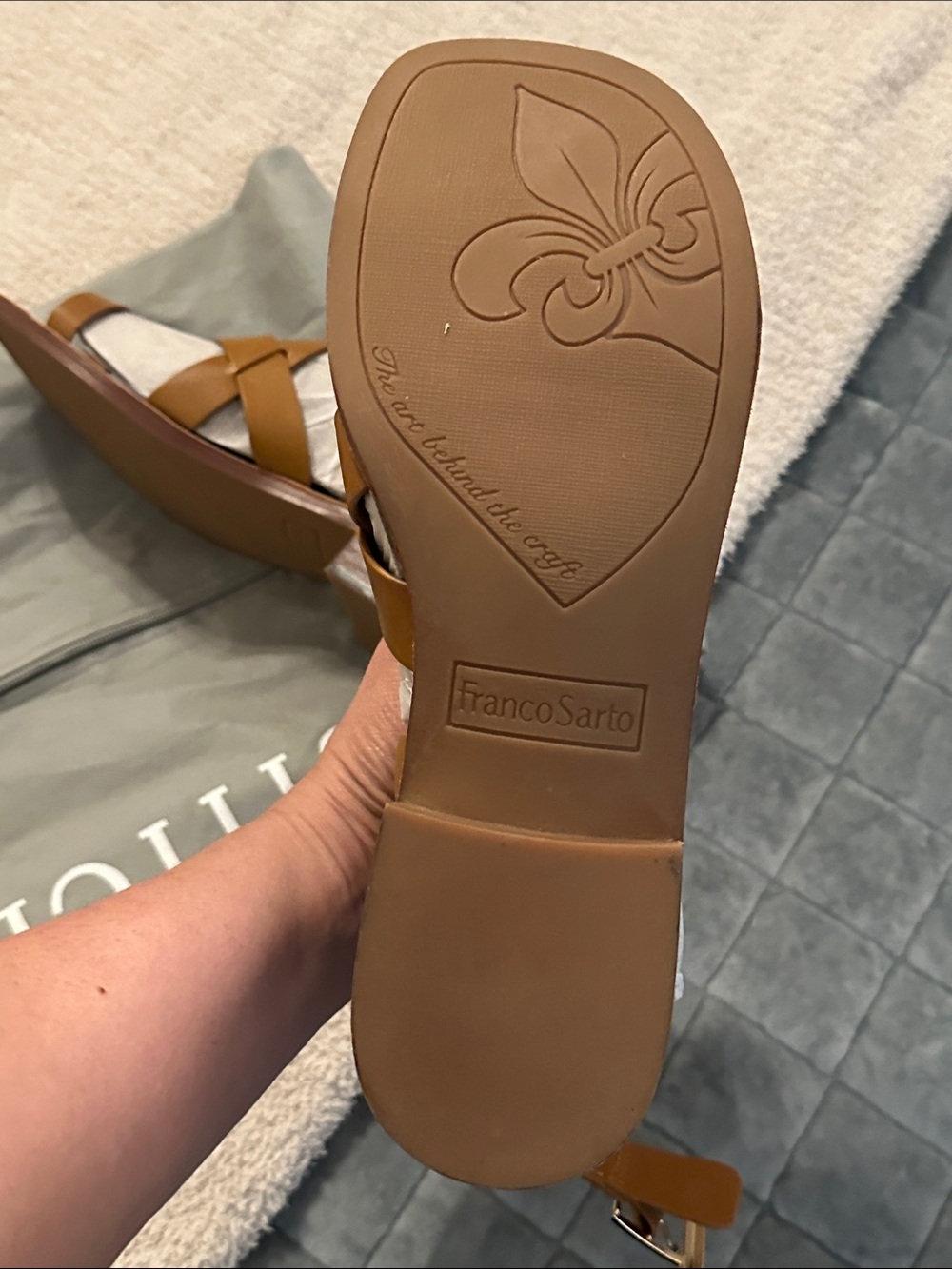 Franco Sarto Ina Strappy Sandals in Tan — Size 9 - Picture 7 of 8